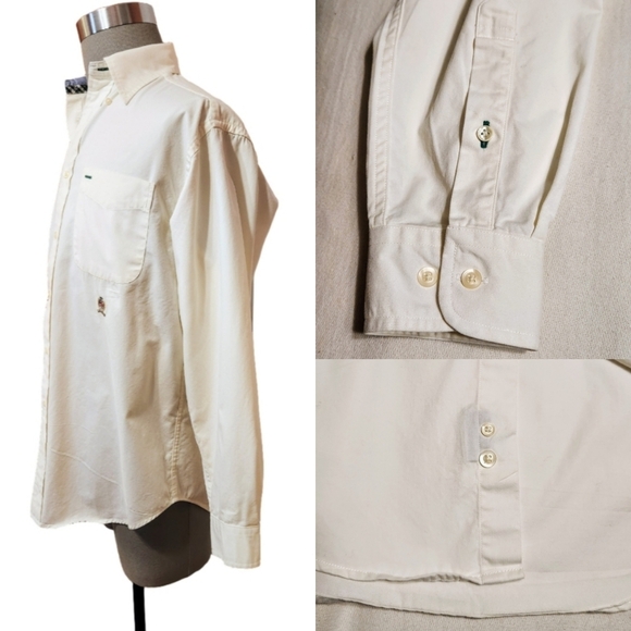 Tommy Hilfiger Beige Dress Shirt Button Down Collar Small - Picture 3 of 8